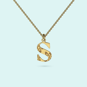 initial necklace in gold or silver