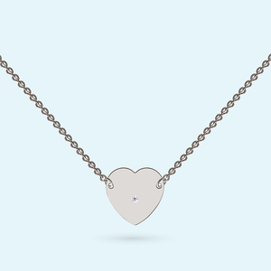 Heart Necklace with April birthstone