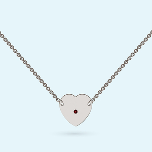 Heart Necklace with July birthstone