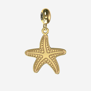 yellow gold starfish charm