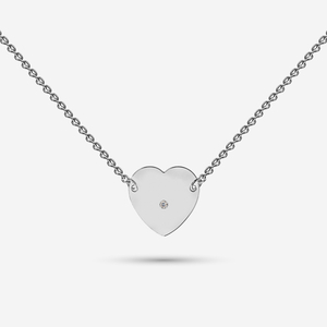 Heart Necklace with diamond or birthstone