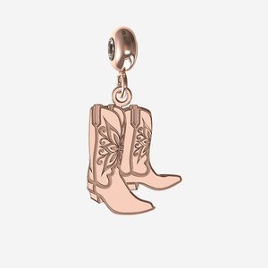 rose gold cowboy boots charm