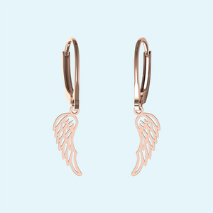 Angel wing earrings in Rose Gold