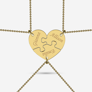 Breakable best friends heart necklace in solid gold