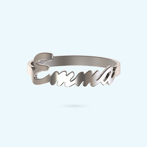 Silver Name ring customised with your name by memi jewellery