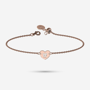 Silver mini Heart Initial Bracelet