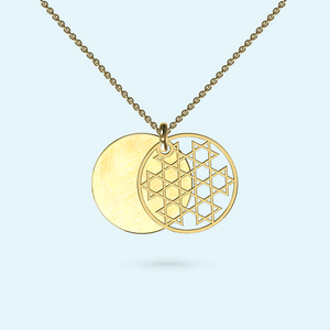 Secret Message Shield of David in Yellow Gold