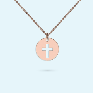 Cross Motif Necklace in rose gold