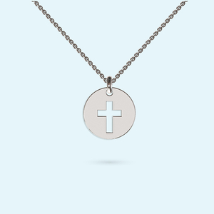 Cross Motif Necklace in White gold