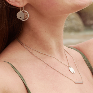 Layered Pendant & Bar Necklace in Gold by Memi Jewellery