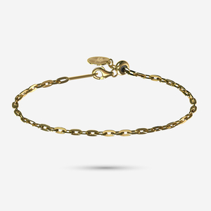 Solid Gold Paperclip Charm Carrier Bracelet by Memi Jewellery