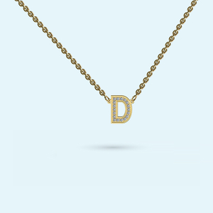 Petite Diamond Initial D in Yellow Gold by Memi Jewellery