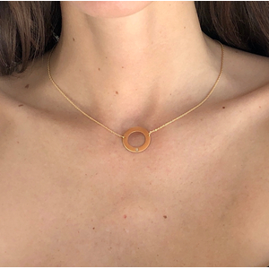 Circle Necklace in Gold by Memi Jewellery