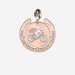 Personalised Cycling Charm in Rose Gold