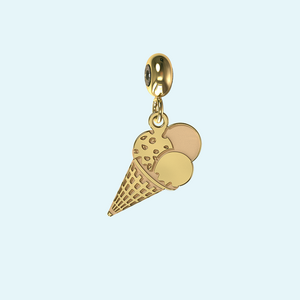 Gold ice cream charm
