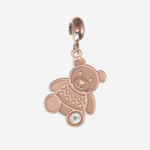 Rose Gold Teddy bear charm