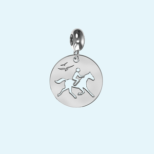 Horse Riding Charm in Silver