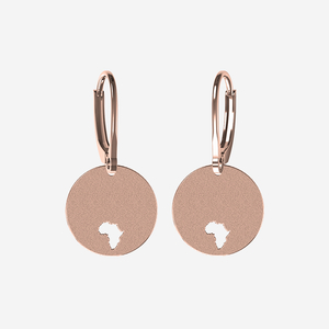 Personalized Africa Cut Out Disc Earrings