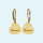 Personalised gold heart earrings with April birthstone