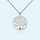 Sterling silver tree of life necklace set with january birthstone