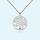 Sterling silver tree of life necklace set with February birthstone