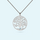 Sterling silver tree of life necklace set with March birthstone