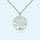 Sterling silver tree of life necklace set with May birthstone