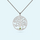 Sterling silver tree of life necklace set with August birthstone