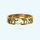 Broad name ring band in gold, with February birthstone & custom name by memi jewellery