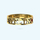 Broad name ring band in gold, with July birthstone & custom name by memi jewellery