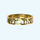 Broad name ring band in gold, with Diamond & custom name by memi jewellery