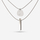 Layered drop bar and pebble pendant necklace in white gold