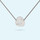 White Gold Pebble Necklace with Initial cut out