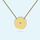 Solid Disc Necklace in Yellow Gold with Diamond Stone