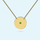 Solid Disc Necklace in Yellow Gold with August Birthstone