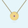 Solid Disc Necklace in Yellow Gold with February Birthstone