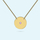 Solid Disc Necklace in Yellow Gold with June Birthstone