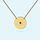 Solid Disc Necklace in Yellow Gold with May Birthstone