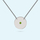Solid Disc Necklace in Silver, Metal: Sterling Silver with August Stone