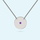 Solid Disc Necklace in Silver, Metal: Sterling Silver with February Stone