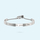 Baby bangle with 3.5cm chain  and engraving in white gold by memi jewellery