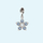 Fuchsia Shimmer Flower Charm in Silver by Memi Jewellery