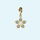 Fuchsia Shimmer Flower Charm in Gold by Memi Jewellery
