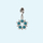 Blue Zircon Crystal Flower Charm in Silver by Memi Jewellery