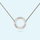 Silver Circle Necklace with April Birthstone