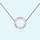 Silver Circle Necklace with March Birthstone