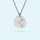 Silver Flower Sketch Pebble Necklace