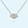 Silver Pavé Evil Eye Necklace with Birthstone Accent