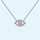 Silver Pavé Evil Eye Necklace with Birthstone Accent