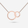 Interlocking rings necklace in rose gold with engraving